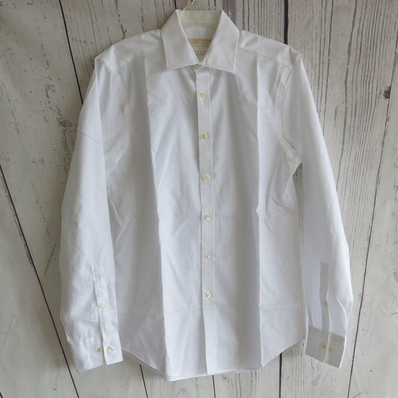 Michael Michael Kors Slim Fit Non Iron Long Sleeve Shirt  - Size 15.5 - 34/35 - Picture 2 of 7